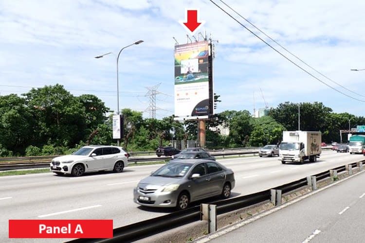 2 Sided Vertical Unipole Billboard at Federal Highway KM26.9, Subang Jaya, Selangor