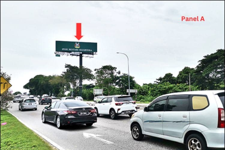2 Sided Horizontal Unipole Billboard at Jalan Sultan Azlan Shah, Ipoh, Perak