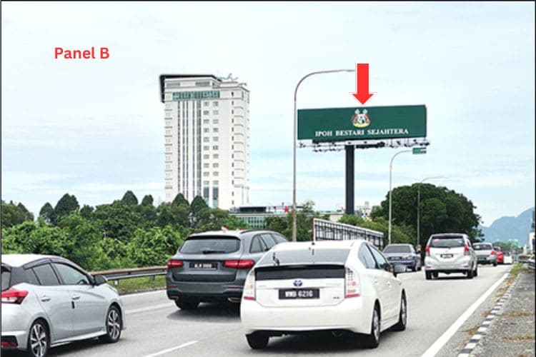 2 Sided Horizontal Unipole Billboard at Jalan Sultan Azlan Shah, Ipoh, Perak