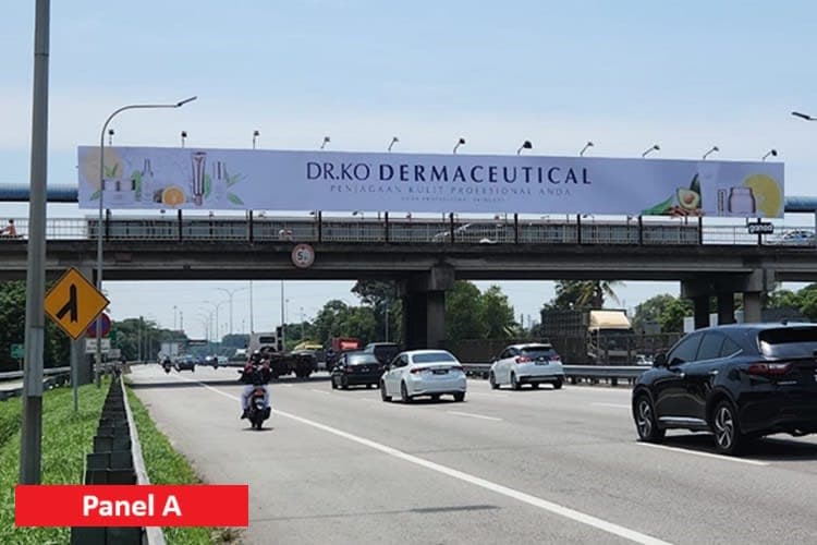 2 Sided Overhead Bridge Billboard at NSE Highway KM136.5, Perai, Penang