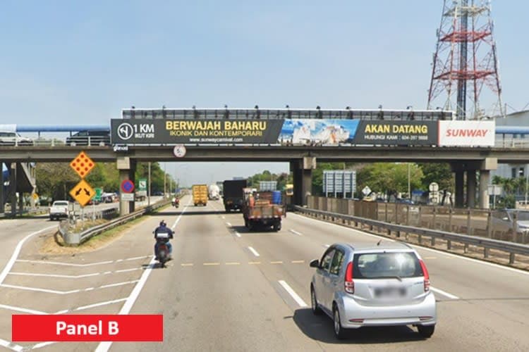 2 Sided Overhead Bridge Billboard at NSE Highway KM136.5, Perai, Penang