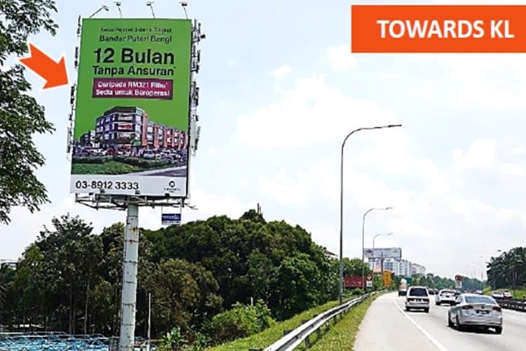 2 Sided Vertical Unipole Billboard at NSE KM300.5, Bandar Baru Bangi, Selangor