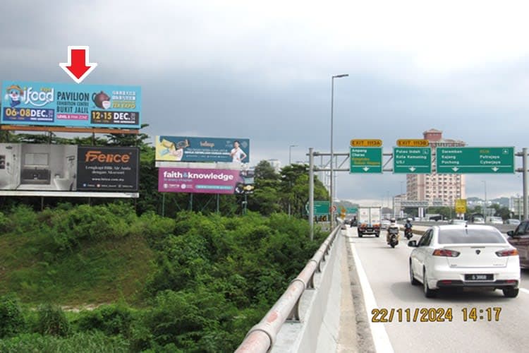 1 Sided Horizontal Spectacular Billboard at LDP Sunway KM19.45, Subang Jaya, Selangor (right after Toll before turning to KESAS) (A)