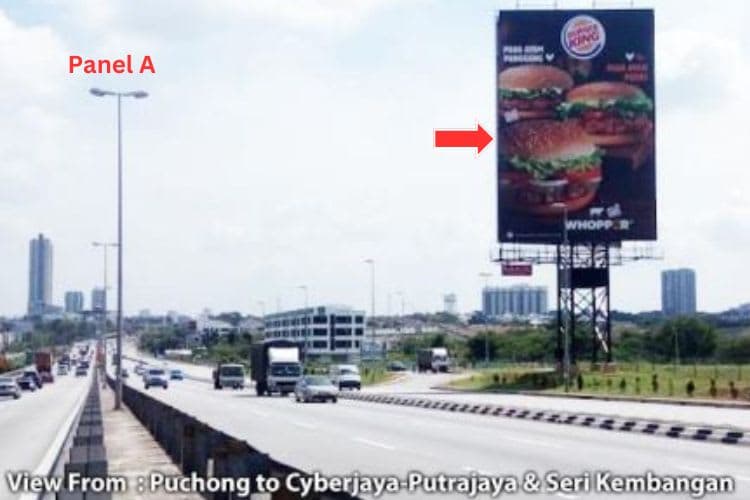 2 Sided Vertical Unipole Billboard at LDP Highway KM31.5, Puchong, Selangor (near Shell LDP Puchong South)