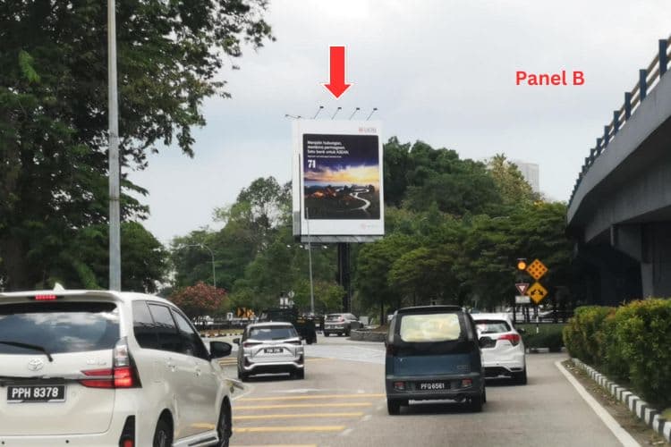 2 Sided Vertical Unipole Billboard at Jalan Masjid Negeri Roundabout, Jelutong, Penang