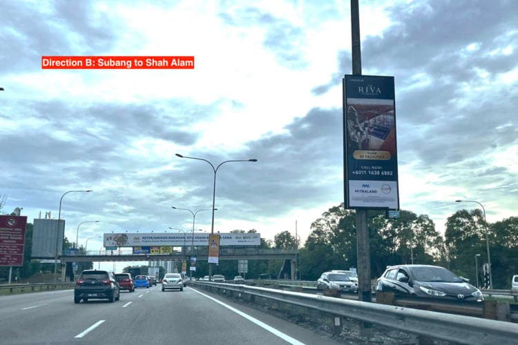 8 Panel Fixed Panel Street Bunting Billboard at Federal Highway, Shah Alam, Selangor (Shah Alam to Subang Jaya)