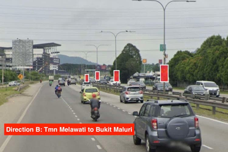 8 Panel Fixed Panel Street Bunting Billboard at MRR2 Bukit Maluri - Taman Melati, Selangor (Bukit Maluri - Bulatan Batu Caves / Sri Gombak - Taman Melati)