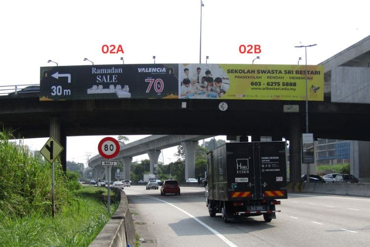 1 Sided Overhead Bridge Billboard at Jalan Kuala Selangor - Bandar Sri Damansara, Sungai Buloh, Selangor (from Sungai Buloh)