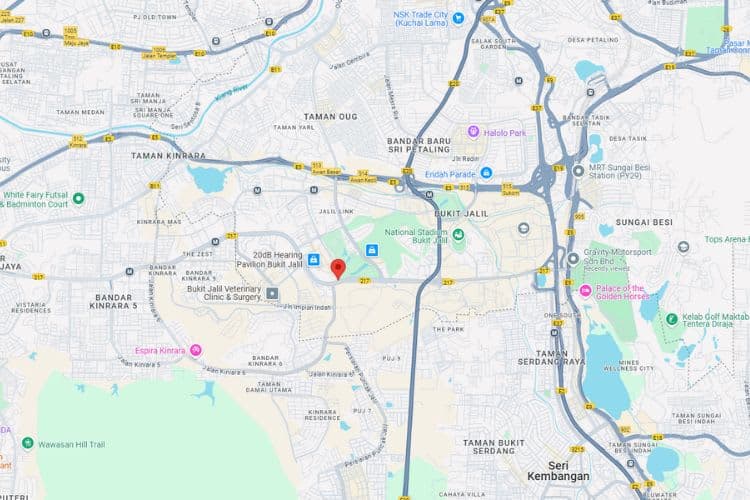 Map -  Vertical Minipole Billboard at Lebuhraya Bukit Jalil / Persiaran Jalil Utama, Bukit Jalil, Kuala Lumpur (near Pavilion Bukit Jalil [B])