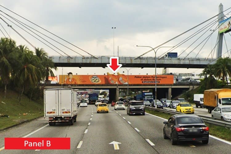 2 Sided Overhead Bridge Billboard at Federal Highway KM28.2 / LDP Highway, Petaling Jaya, Selangor (Near KTM Setia Jaya)