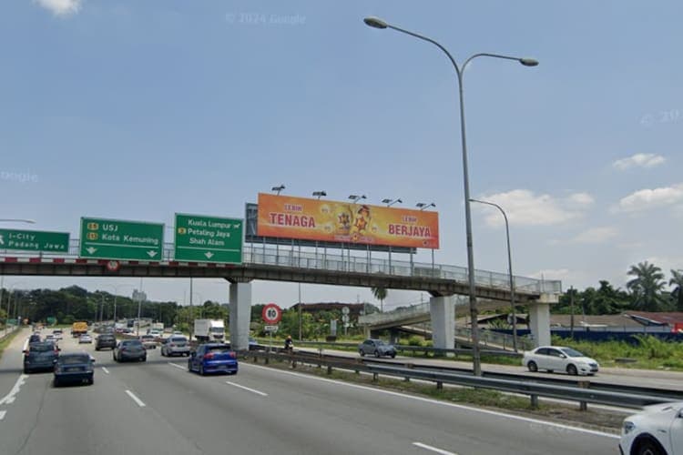 1 Sided Overhead Bridge Billboard at Federal Highway KM7.2, Shah Alam, Selangor (near iCity heading to Shah Alam)