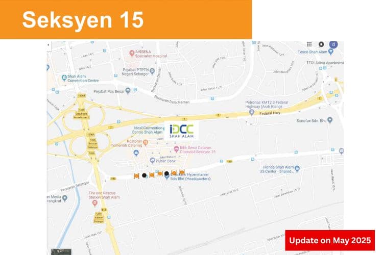 10 Sided Fixed Panel Street Bunting Billboard at Persiaran Selangor near Checkers Hypermarket, Seksyen 15, Shah Alam, Selangor