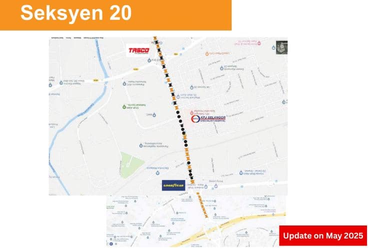 44 Sided Fixed Panel Street Bunting Billboard at Persiaran Tengku Ampuan, Seksyen 20, Shah Alam, Selangor