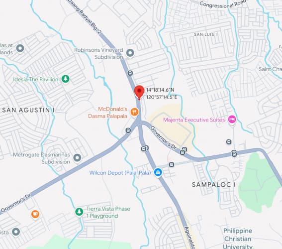 Map - Horizontal Rooftop Billboard at Emilio Aguinaldo Highway, Dasmarinas, Cavite (Near SM and Robinsons Pala-Pala)