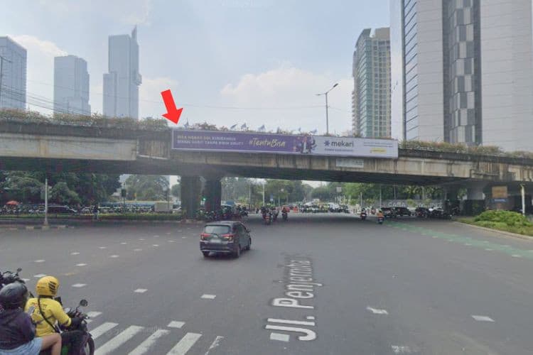 1 Sided Horizontal FO (Flyover) Billboard at Jl. KH Mas Mansyur, Jakarta Pusat, DKI Jakarta  (To Manggarai)
