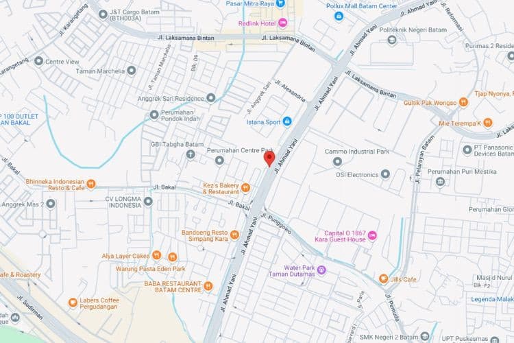 Map - Vertical Static Billboard di Jl. Ahmad Yani Batam Centre (Pollux Habibie), Batam, Kepulauan Riau