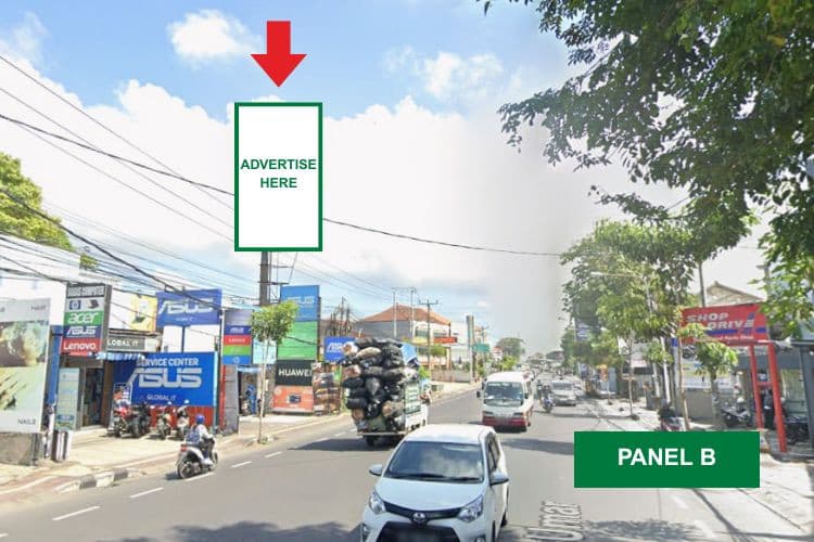 1 Sided Vertical Static Billboard at Jl. Teuku Umar, Denpasar, Bali