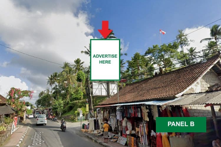 1 Sided Vertical Baliho Billboard at Jl. Raya Tegellalang, Gianyar, Bali (In front of Kawi Resto)