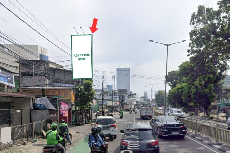 1 Panel Vertical Static Billboard at Jl. Prof. DR. Soepomo, Jakarta Selatan, DKI Jakarta  (towards Menteng)
