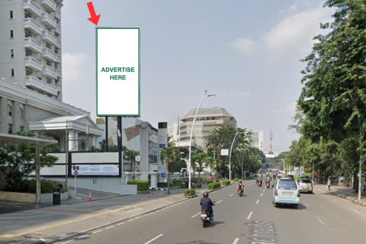 1 Panel Vertical Static Billboard at Jl. Fachrudin, Jakarta Pusat, DKI Jakarta  (infront Millennium Hotel Sirih Jakarta & Apartmen Boulevard)