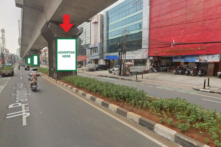 8 Panel Vertical Pillar Billboard at Jl. Panglima Polim, Kebayoran Baru, Jakarta Selatan, DKI Jakarta  (Blok A Set 3)