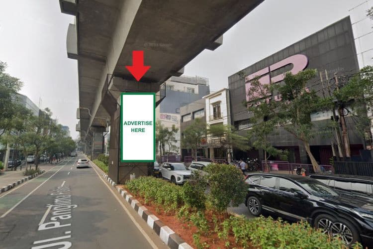 8 Panel Vertical Pillar Billboard at Jl. Panglima Polim, Kebayoran Baru, Jakarta Selatan, DKI Jakarta  (Blok A Set 5)