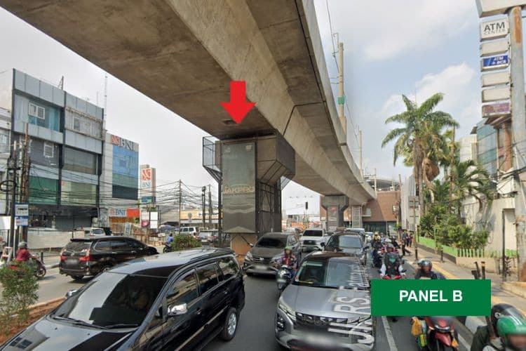 2 Panel Vertical Pillar Billboard at Jl. RS Fatmawati Raya, Cipete Utara, Kebayoran Baru, Jakarta Selatan, DKI Jakarta  (Cipete Raya Set 1)