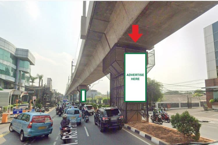 8 Panel Vertical Pillar Billboard at Jl. RS Fatmawati Raya, Cipete Utara, Kebayoran Baru, Jakarta Selatan, DKI Jakarta  (Cipete Raya Set 3)