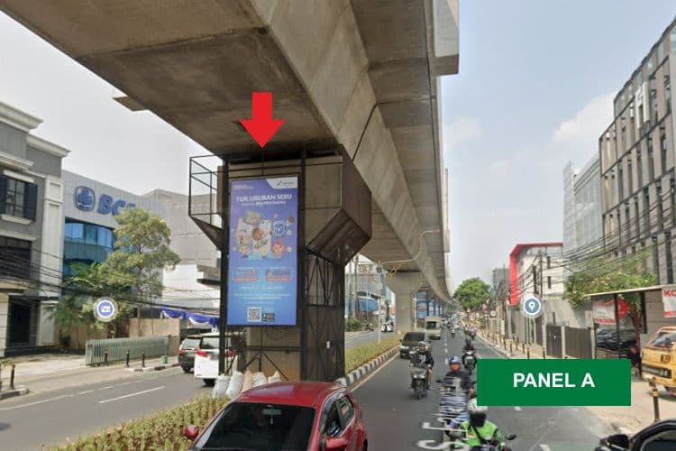 8 Panel Vertical Pillar Billboard at Jl. RS Fatmawati Raya, Cipete Utara, Kebayoran Baru, Jakarta Selatan, DKI Jakarta  (Cipete Raya Set 6)