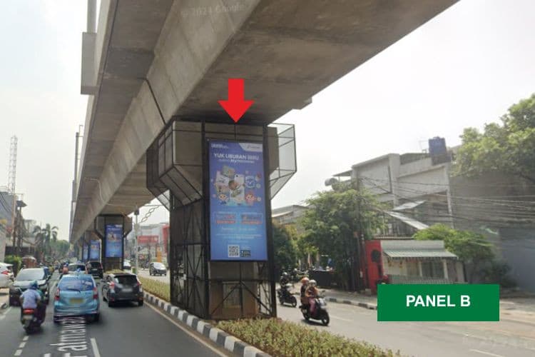 8 Panel Vertical Pillar Billboard at Jl. RS Fatmawati Raya, Cipete Utara, Kebayoran Baru, Jakarta Selatan, DKI Jakarta  (Cipete Raya Set 6)