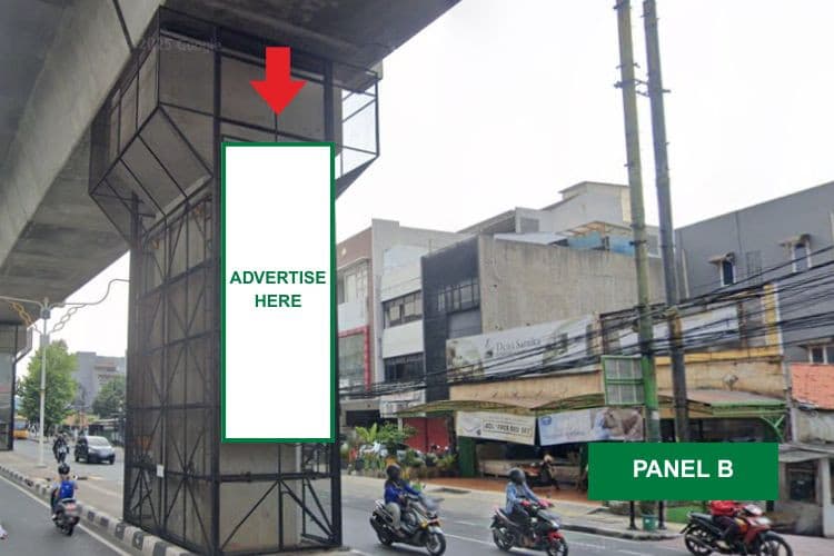 10 Panel Vertical Pillar Billboard at Jl. RS Fatmawati Raya, Cipete Utara, Kebayoran Baru, Jakarta Selatan, DKI Jakarta  (Cipete Raya Set 7)