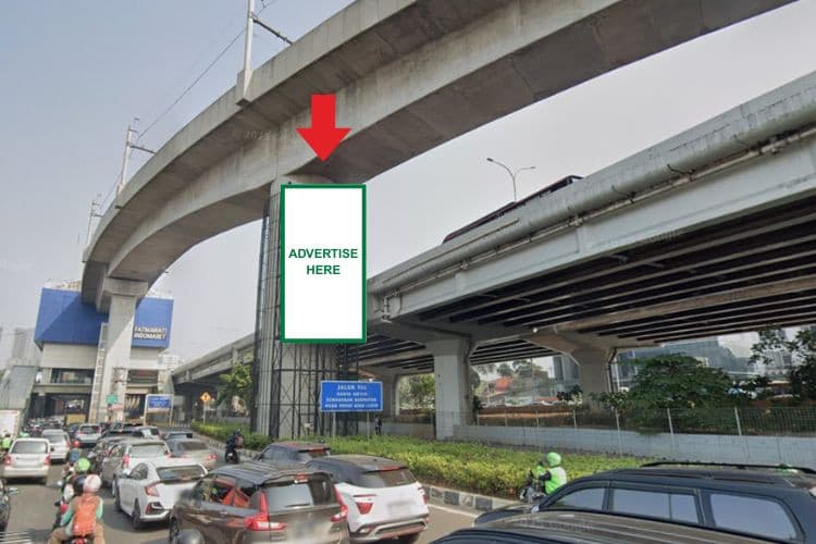 1 Panel Vertical LED PIllar Billboard at Jl. RA Kartini, Cilandak Barat, Jakarta Selatan, DKI Jakarta  (Fatmawati Set 1)