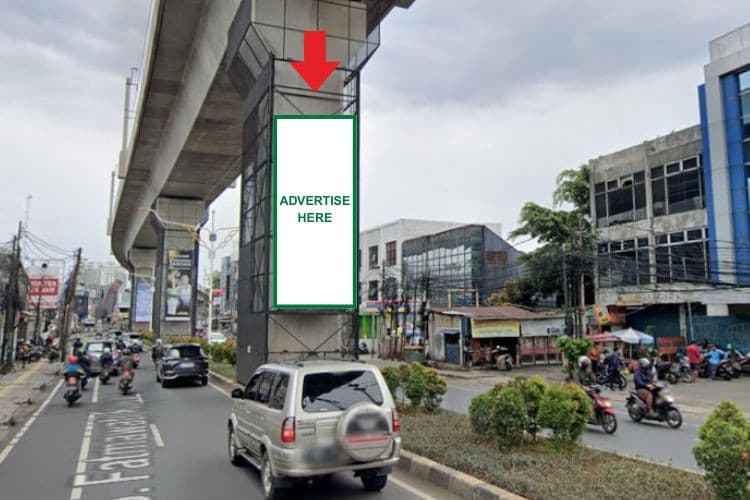 1 Panel Vertical Pillar Billboard at Jl. RS Fatmawati Raya, Cilandak, Jakarta Selatan, DKI Jakarta  (Fatmawati Set 3B)