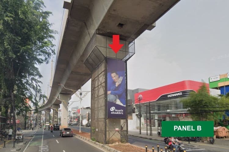 10 Sided Vertical Pillar Billboard at Jl. RS Fatmawati Raya, Cilandak, Jakarta Selatan, DKI Jakarta  (Fatmawati Set 6)