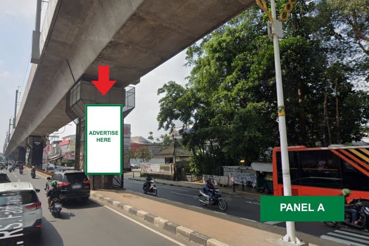 10 Panel Vertical Pillar Billboard at Jl. RS Fatmawati Raya, Cilandak, Jakarta Selatan, DKI Jakarta  (Fatmawati Set 7)