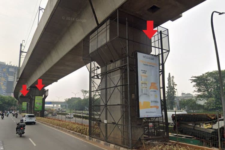 6 Panel Vertical Pillar Billboard at Jl. RA Kartini, Cilandak Barat, Cilandak, Jakarta Selatan, DKI Jakarta  (Lebak Bulus Set 6)