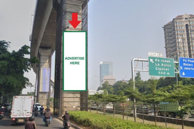 5 Panel Vertical LED PIllar Billboard at Jl. RA Kartini, Cilandak Barat, Jakarta Selatan, DKI Jakarta  (Lebak Bulus Set 9)