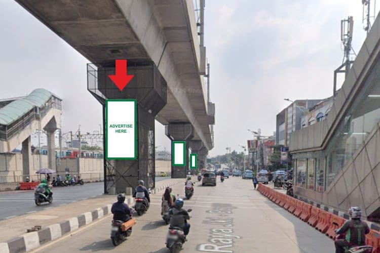 4 Panel Vertical Pillar Billboard at Jl. RA Kartini, Cilandak Barat, Cilandak, Jakarta Selatan, DKI Jakarta  (To Jl. Lebak Bulus Raya)