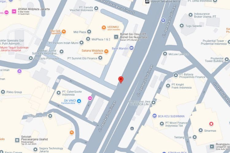 Map - Horizontal LED Robotic Billboard at Jl. Jenderal Sudirman, Jakarta Selatan, DKI Jakarta  (Nearby Setiabudi MRT Station)
