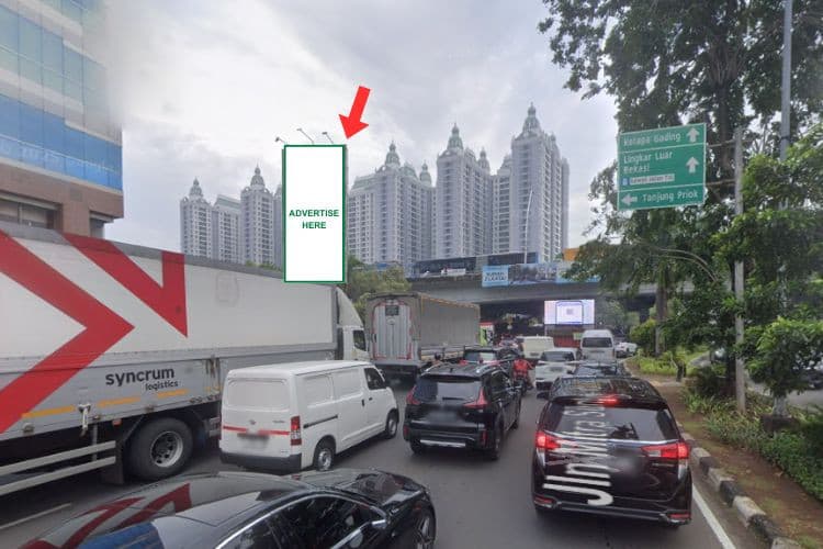 1 Panel Vertical Static Billboard at Jl. Mitra Sunter Bulevar, Jakarta Utara, DKI Jakarta  (infront Wisma SMR)