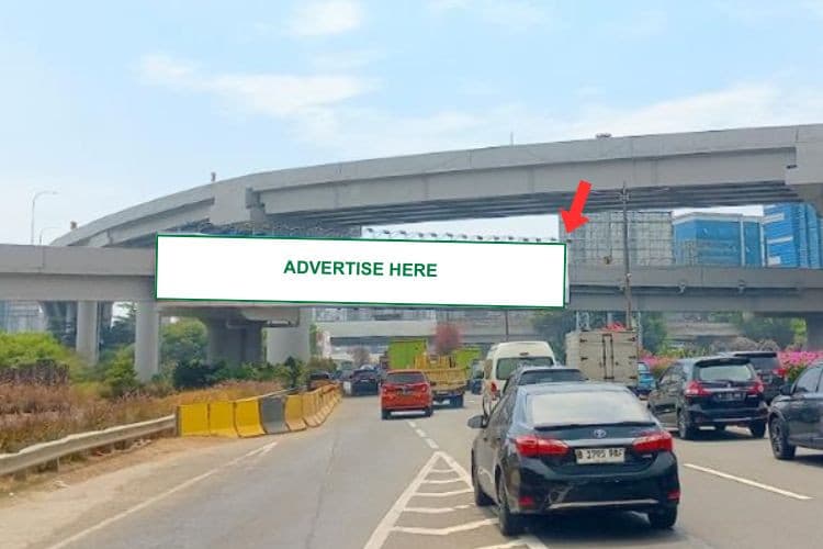 1 Sided FO (Flyover) Billboard at Jl. Tol Cengkareng KM 32+25, Tangerang, Banten (from Soekarno-Hatta Airport)