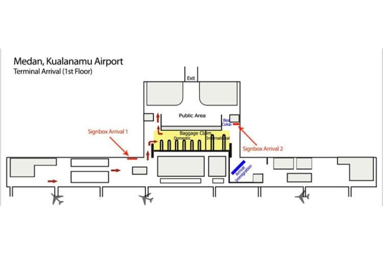 1 Panel Horizontal Airport Lightbox Billboard at Kualanamu International Airport, Medan, Sumatera Utara  (Arrival Domestic)