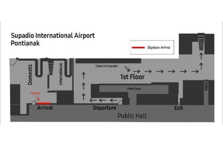 1 Panel Horizontal Airport Lightbox Billboard at Supadio International Airport, Pontianak, Kalimantan Barat  (Arrival Exit Area)