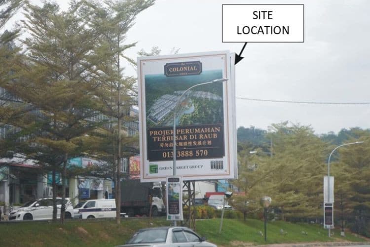 1 Sided Vertical Minipole Billboard at Jalan Tun Razak, Raub, Pahang (opposite PDRM Raub, from Raub)