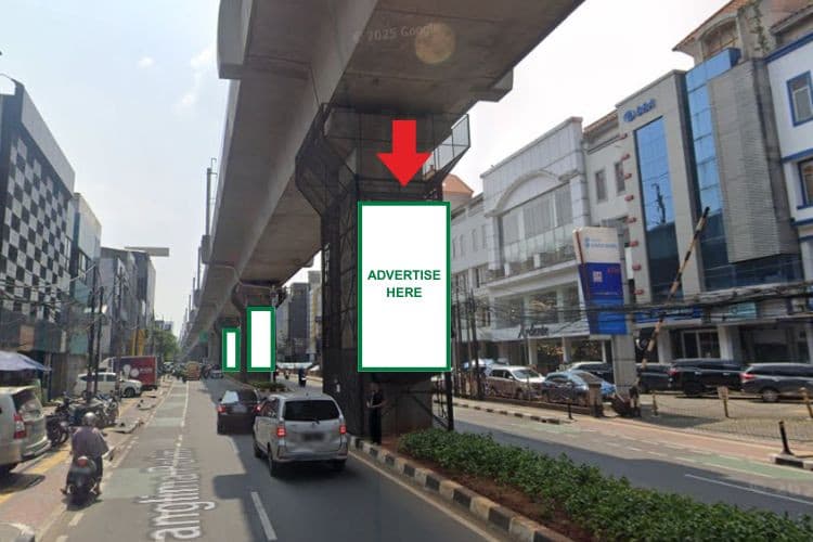 8 Panel Vertical Pillar Billboard at Jl. Panglima Polim, Kebayoran Baru, Jakarta Selatan, DKI Jakarta  (Blok A Set 1)