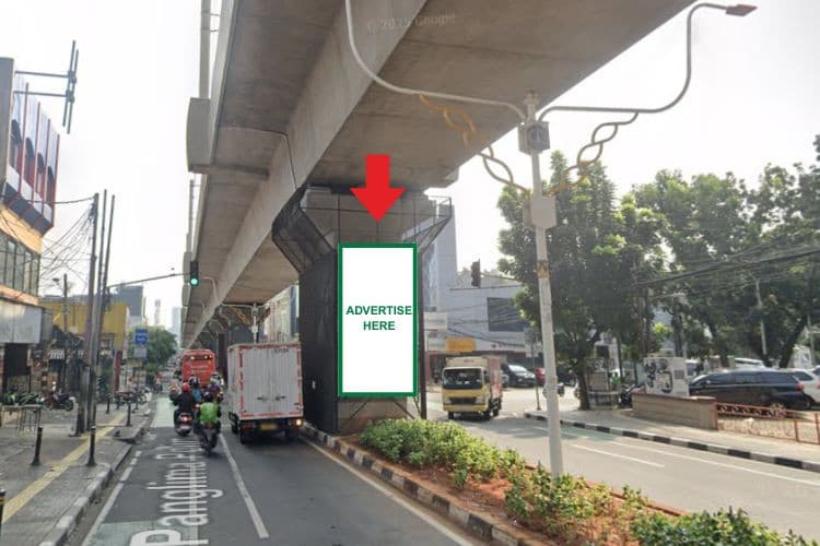 8 Sided Vertical Pillar Billboard at Jl. Panglima Polim, Kebayoran Baru, Jakarta Selatan, DKI Jakarta  (Blok A Set 2)