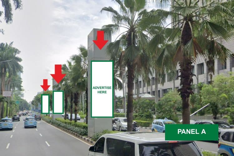 26 Sided Vertical Pillar Billboard at Jl. Asia Afrika, Senaya, Jakarta Selatan, DKI Jakarta  (A)