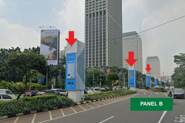 24 Sided Vertical Pillar Billboard at Jl. Asia Afrika, Senayan, Jakarta Selatan, DKI Jakarta  (B)