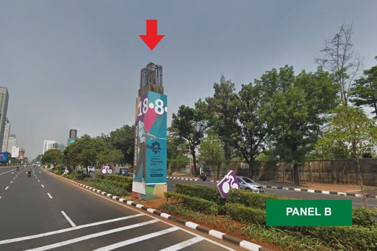 1 Sided Vertical Pillar Billboard at Jl. Asia Afrika, Senayan, Jakarta Selatan, DKI Jakarta  (C)