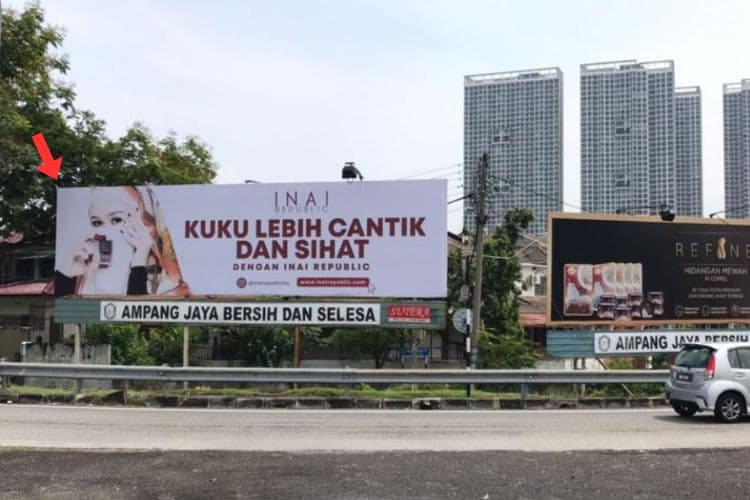 1 Panel Free Standing Billboard at MRR2 Pandan Perdana / Cheras, Ampang, Selangor (near Stadium MPAJ)